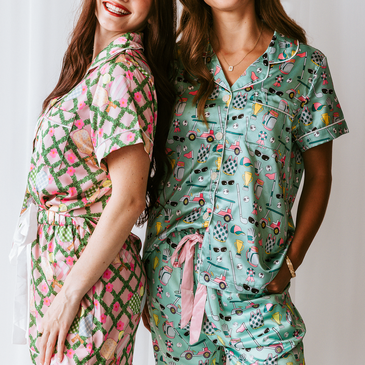 Pickleball Daisy Satin Pajamas