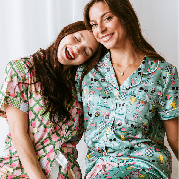 Pickleball Daisy Satin Pajamas
