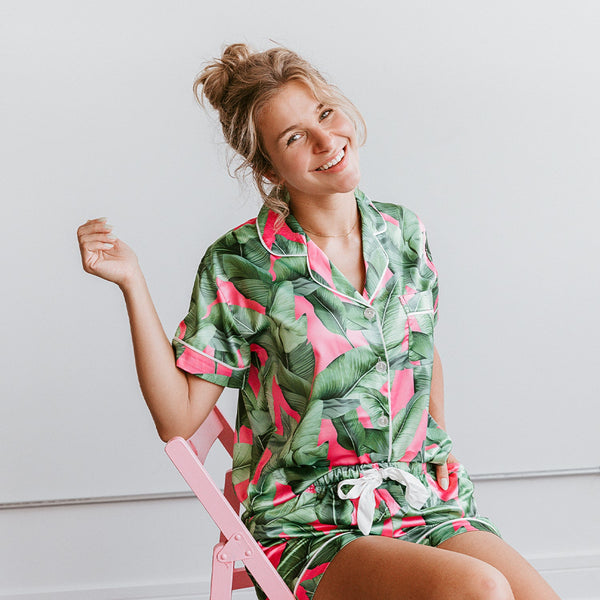 Pink Banana Leaf Pajamas