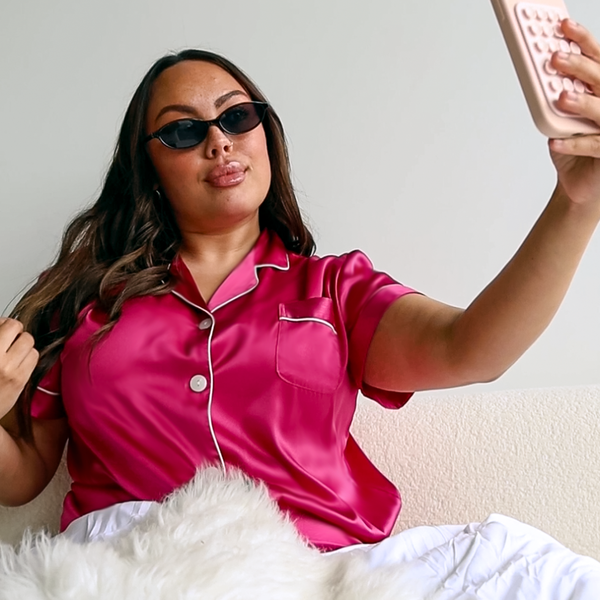 Pink Berry Satin Pajamas Shorts Set