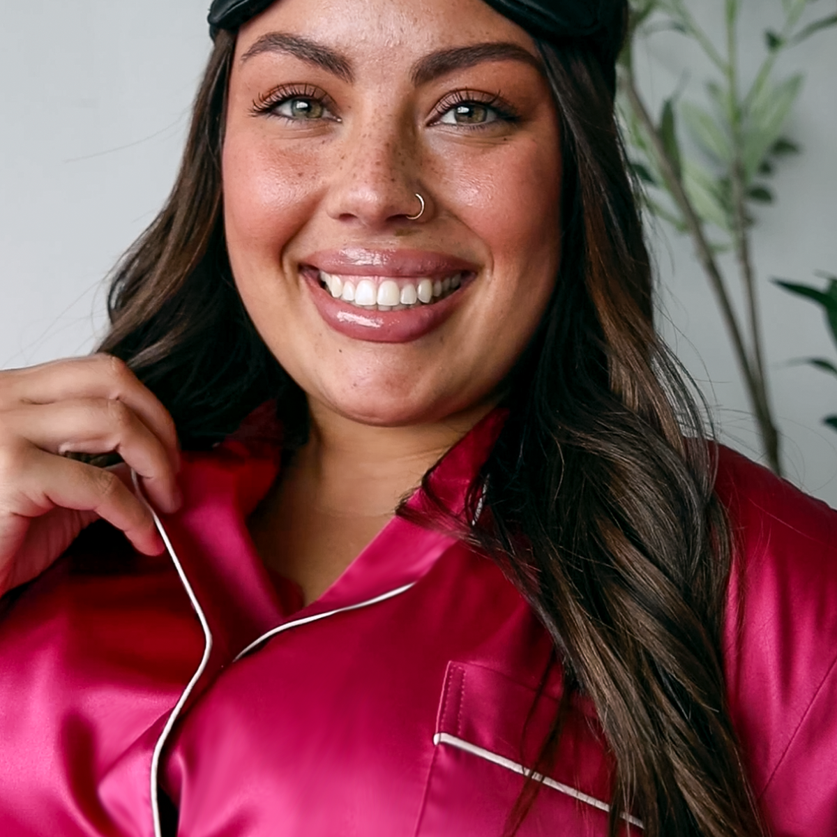 Pink Berry Satin Pajamas Shorts Set