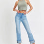 Risen Jeans - High Rise Cuffed Straight Jeans - RDP5580