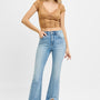 Risen High Rise Crop Bootcut Fray Hem Jeans