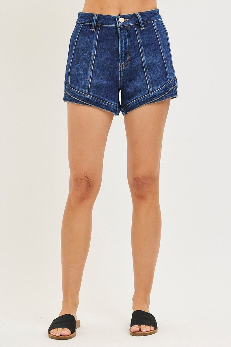 Risen- High Rise Layered Hem Shorts