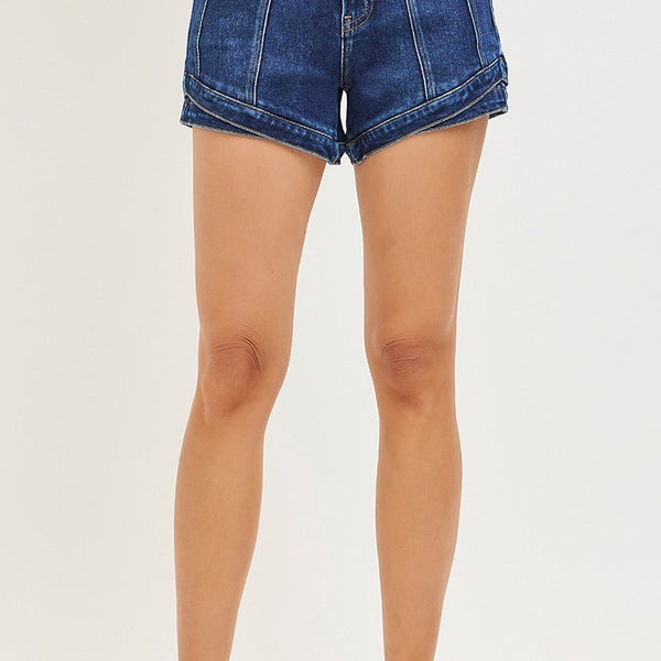 Risen- High Rise Layered Hem Shorts