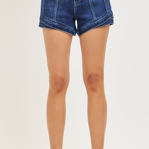Risen- High Rise Layered Hem Shorts