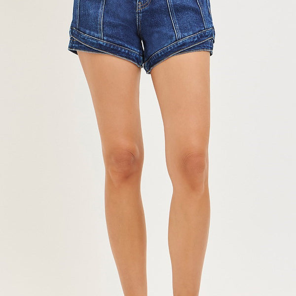 Risen- High Rise Layered Hem Shorts