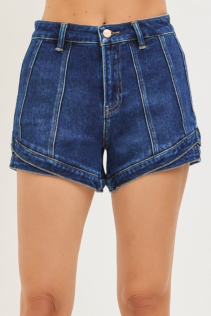 Risen- High Rise Layered Hem Shorts