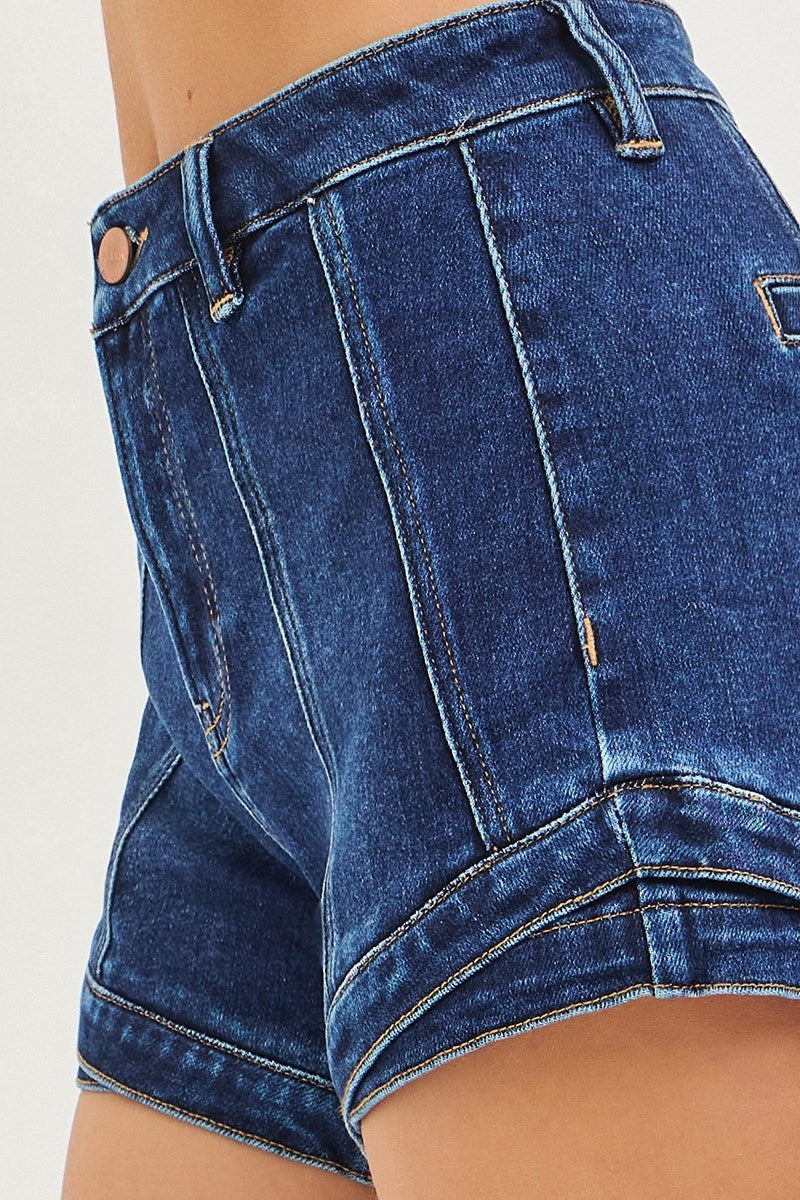 Risen- High Rise Layered Hem Shorts