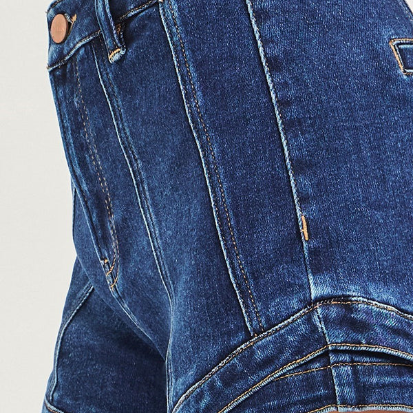 Risen- High Rise Layered Hem Shorts