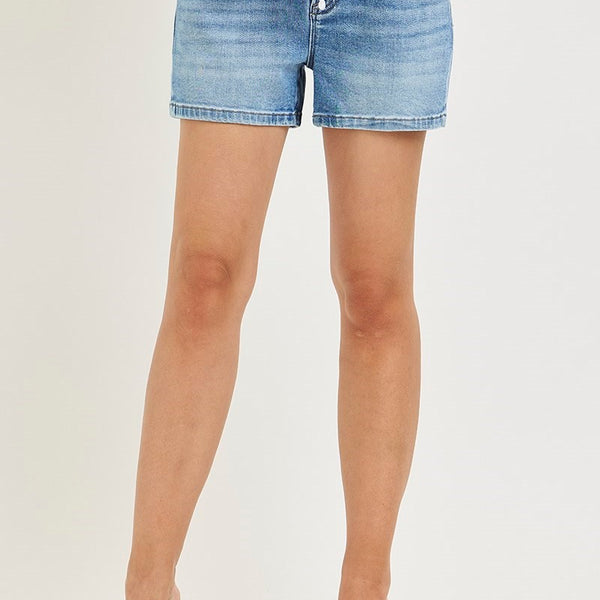 Elastic Band Slouchy Front Tie Shorts- Risen