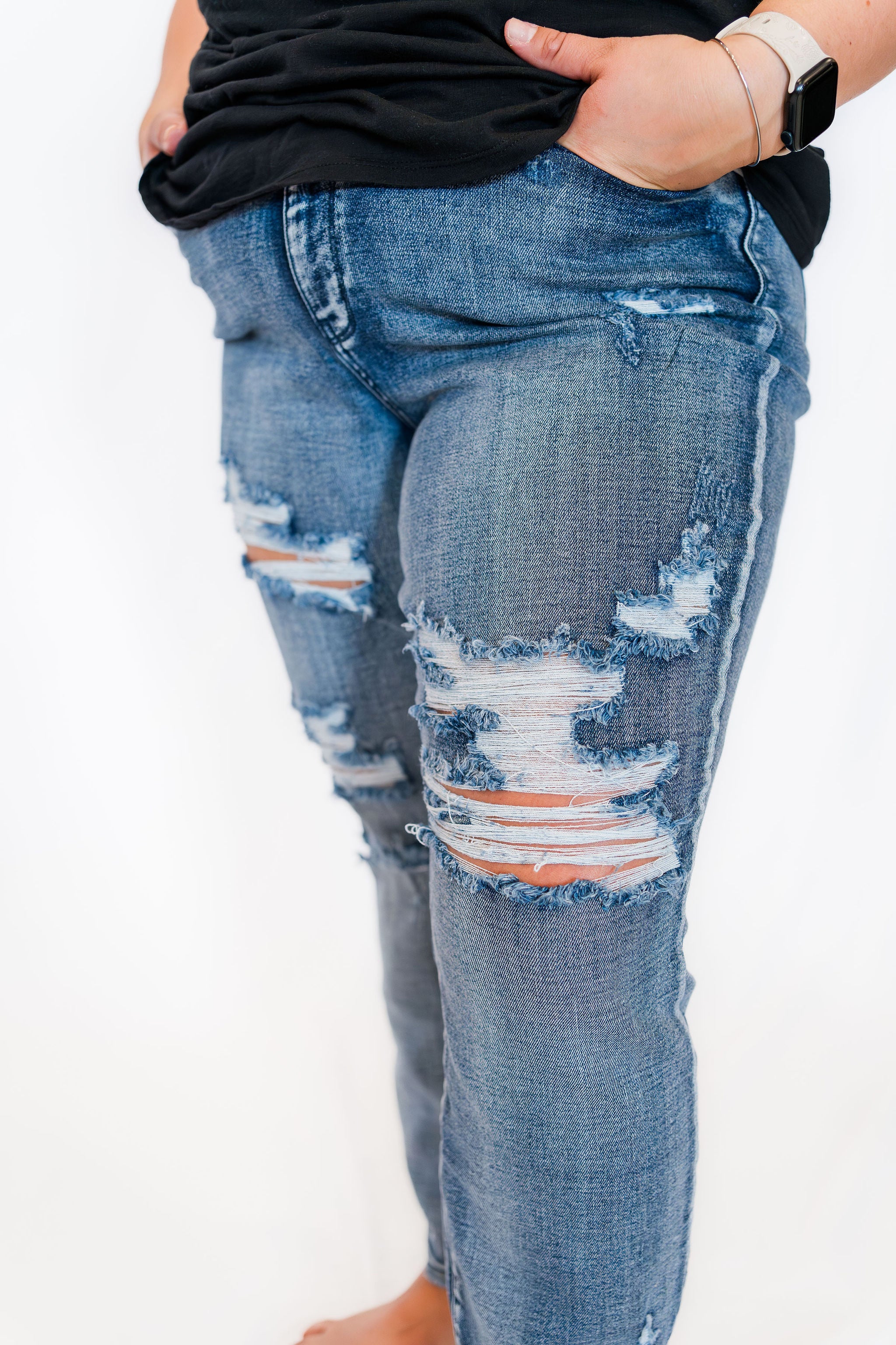 Judy Blue High newest Rise Destroyed Boyfriend Jeans