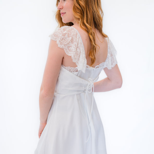 Lace Cap Sleeve Tie Back