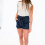 High-Waisted Paperbag Mini Shorts