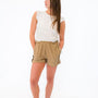 Khaki Side Button Shorts