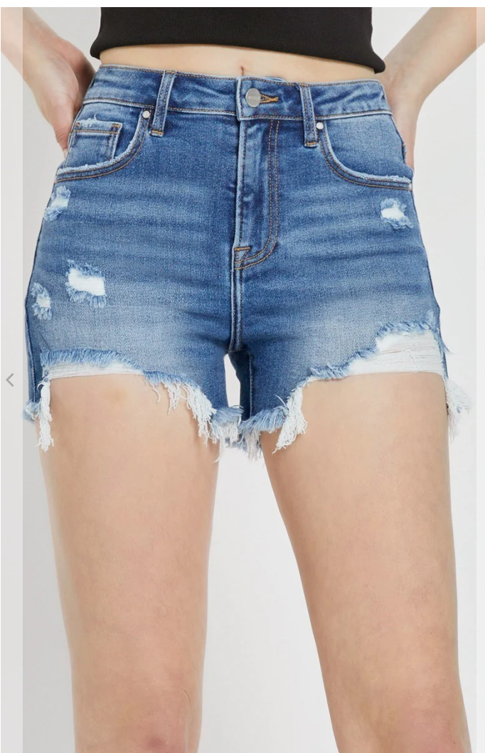 Risen High Rise DIstressed Shorts