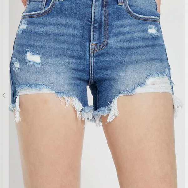 Risen High Rise DIstressed Shorts