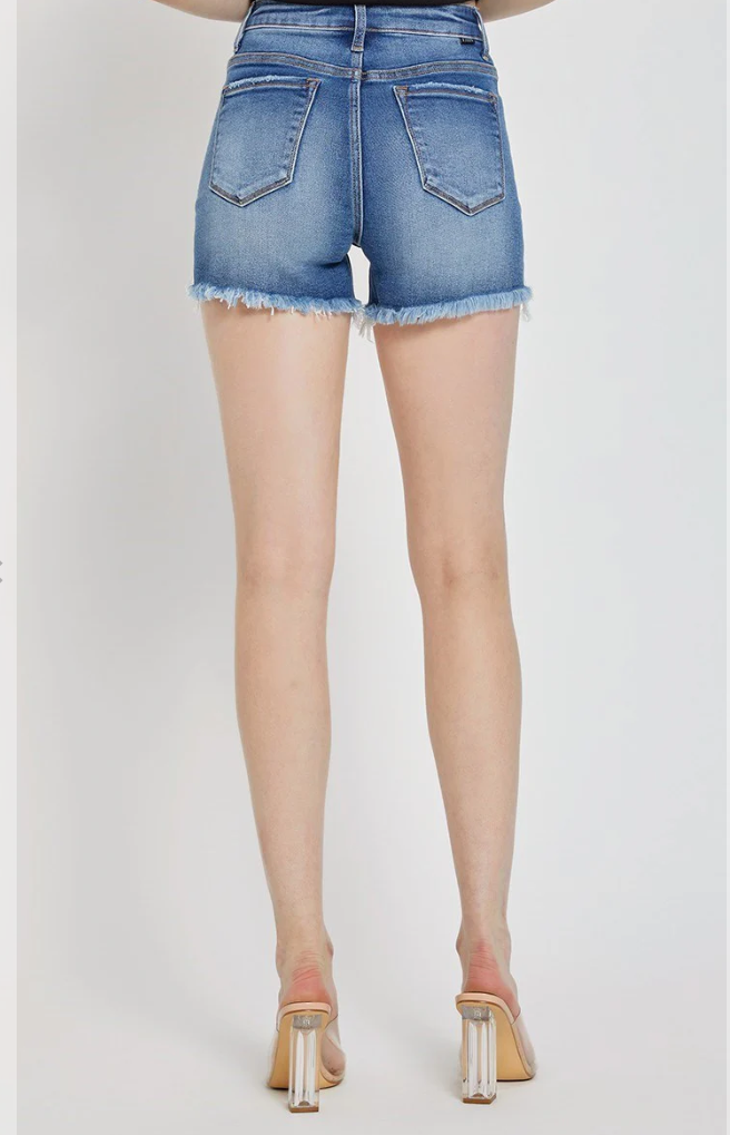 Risen High Rise DIstressed Shorts