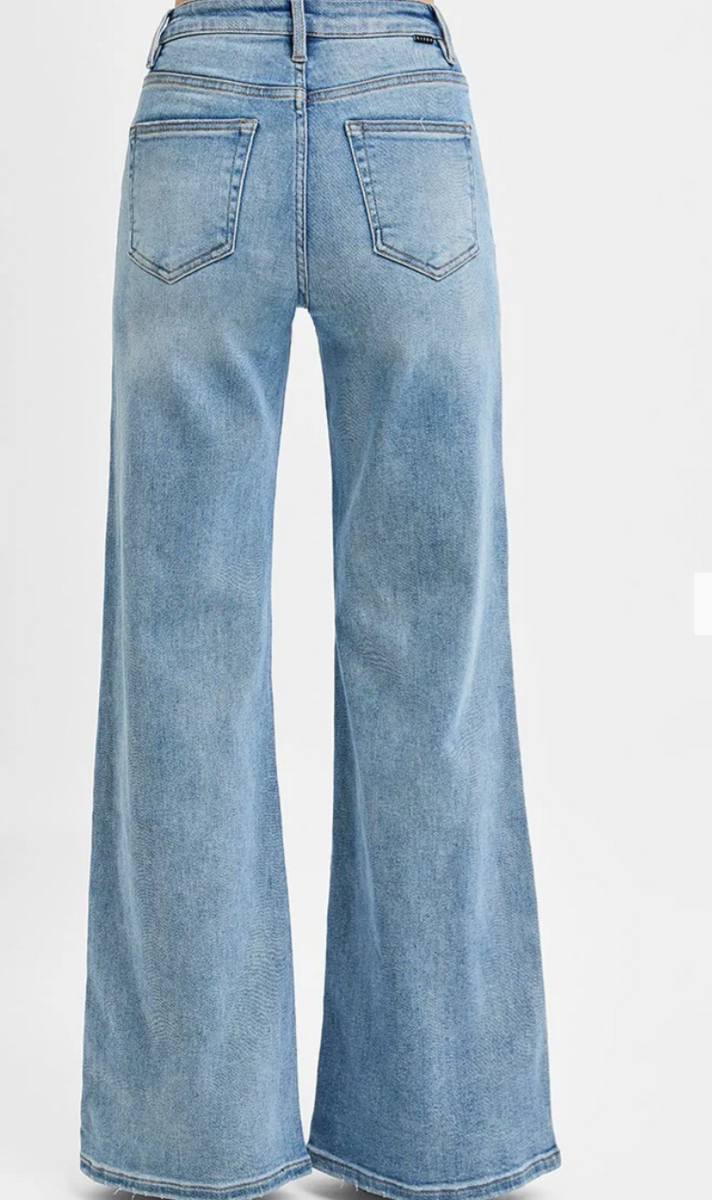 Risen High Rise Wide Front Yoke Jeans