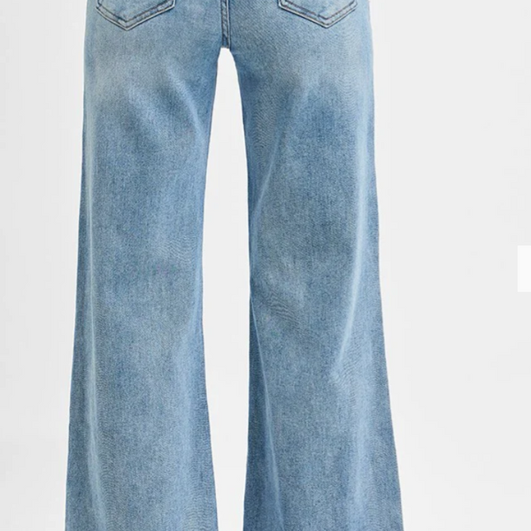 Risen High Rise Wide Front Yoke Jeans