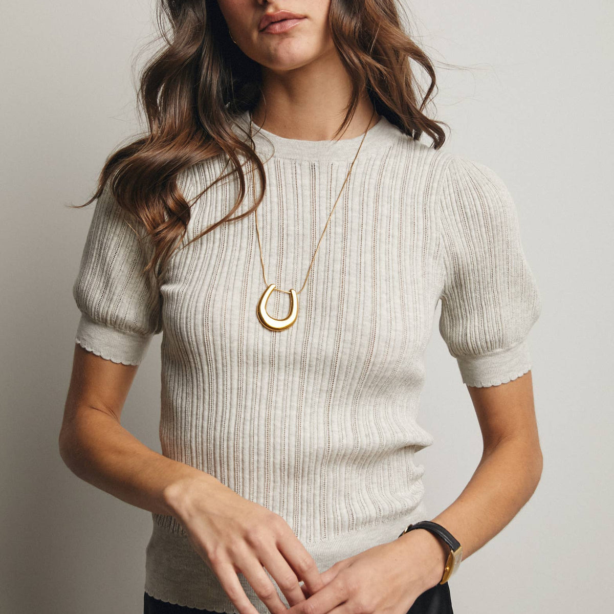 Tara Textured Knit Puff Sleeve Top