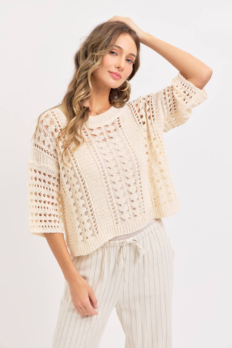 Linen Blend Striped Pull on Pants