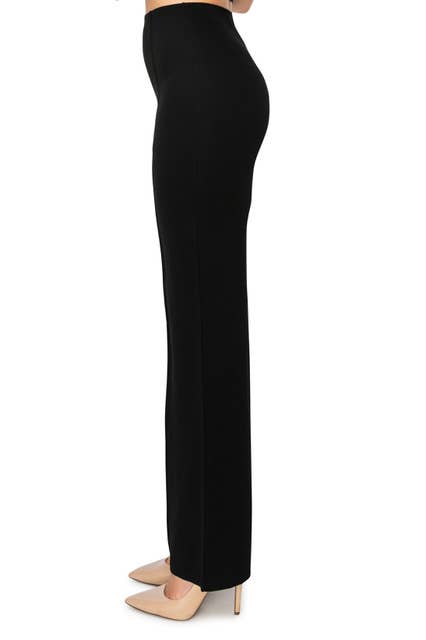 Slim Black Dress Pants with Front Seam