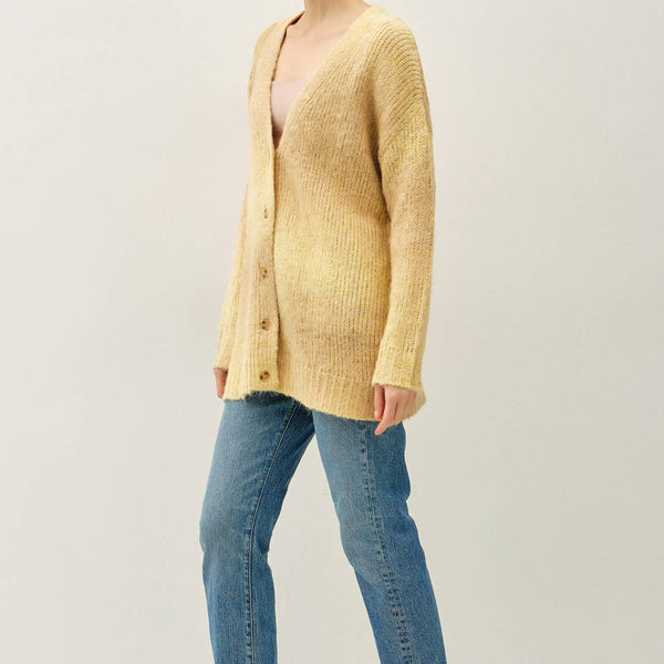 Tonal Gradient Oversized Wool Cardigan