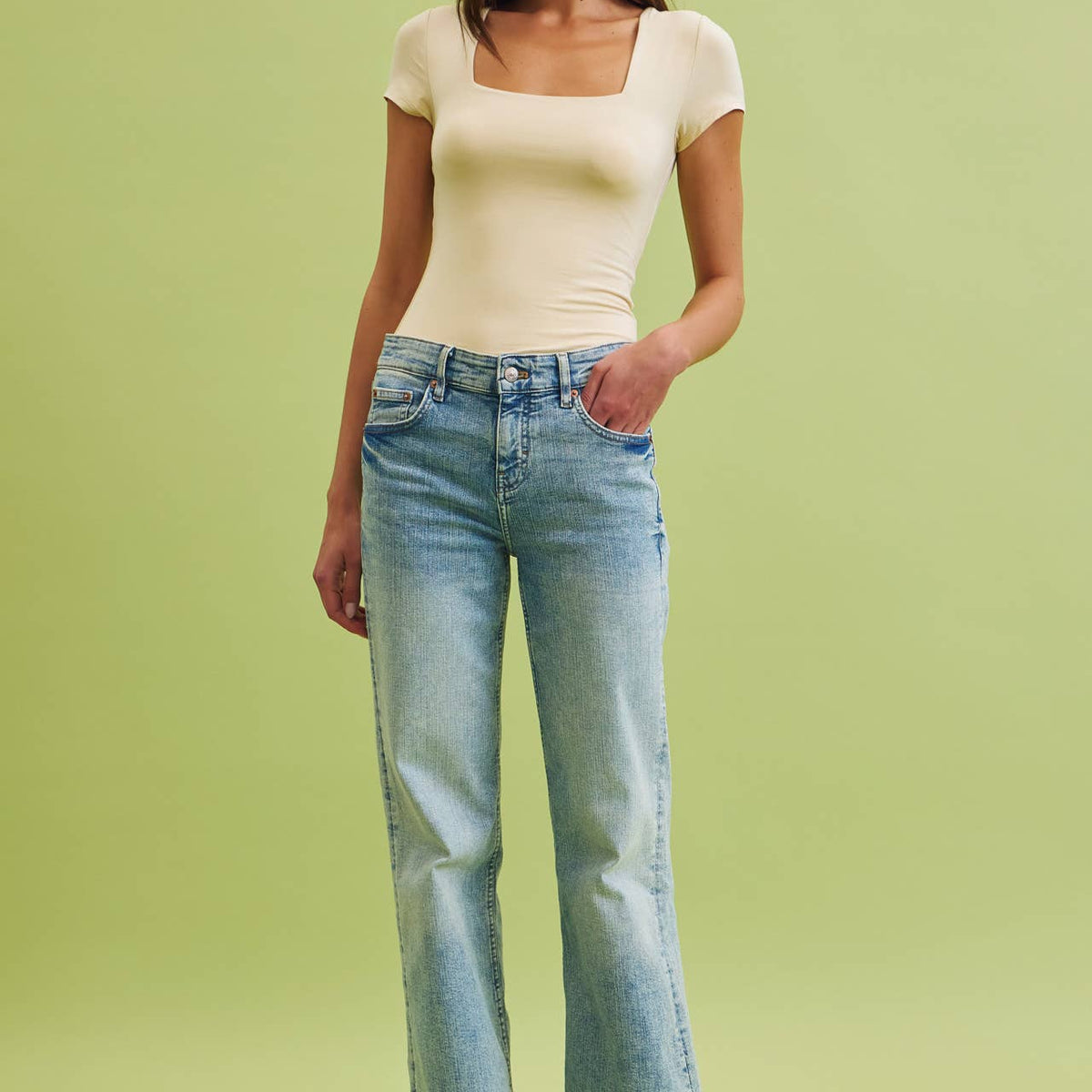 Square Neck Knit Tee