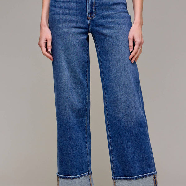 Hidden Jeans Dark Wash Cuffed Stretch Dad Jean