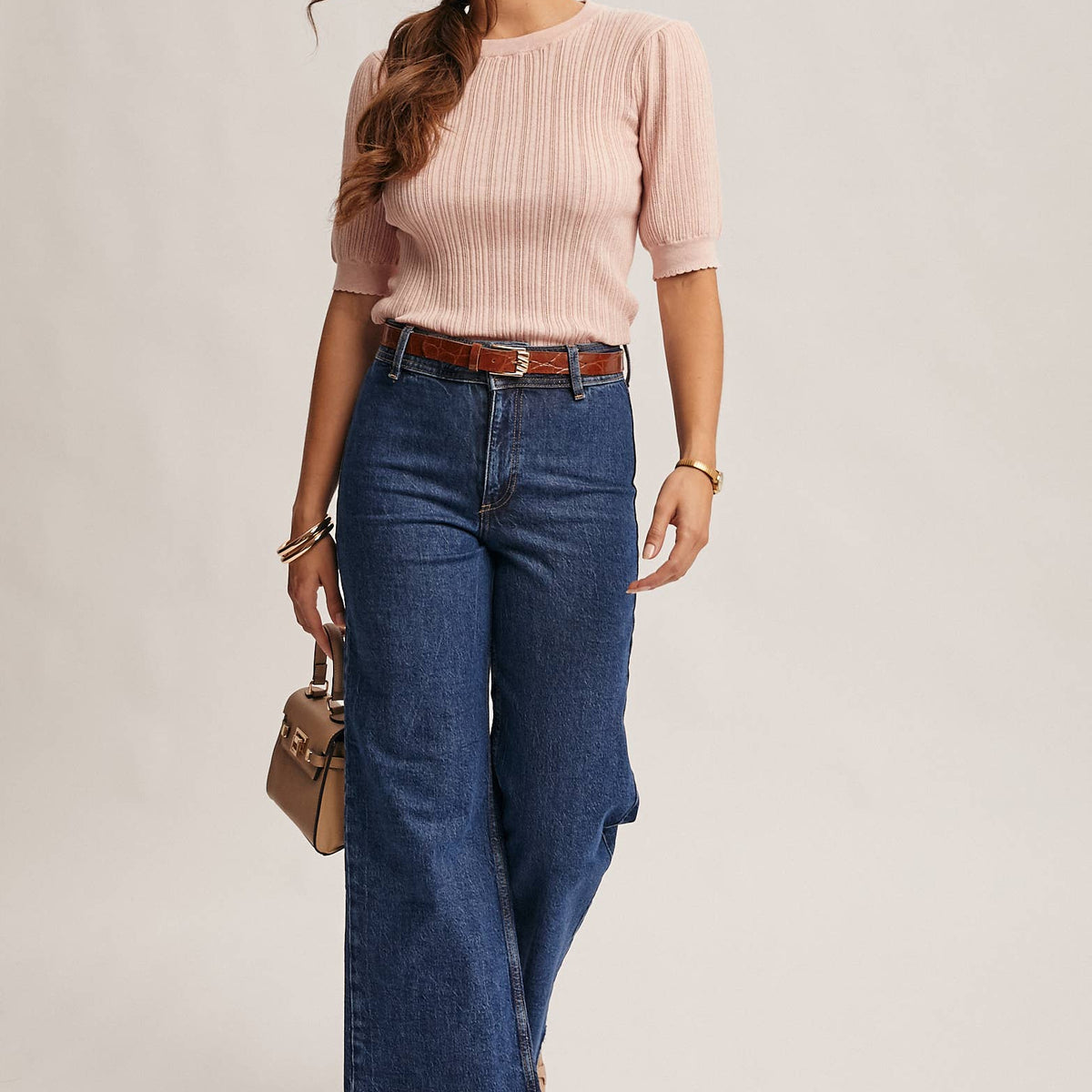 Tara Textured Knit Puff Sleeve Top