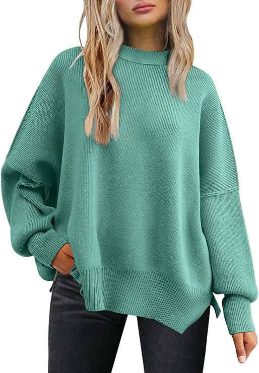 Crewneck Batwing Sleeve Chunky Sweater