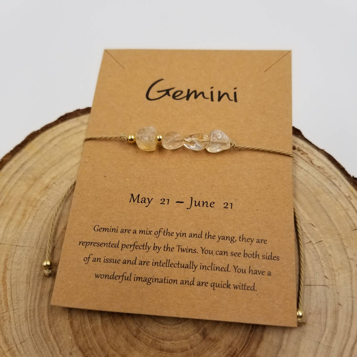 Natural Stone Handwoven Constellation Bracelet with Card