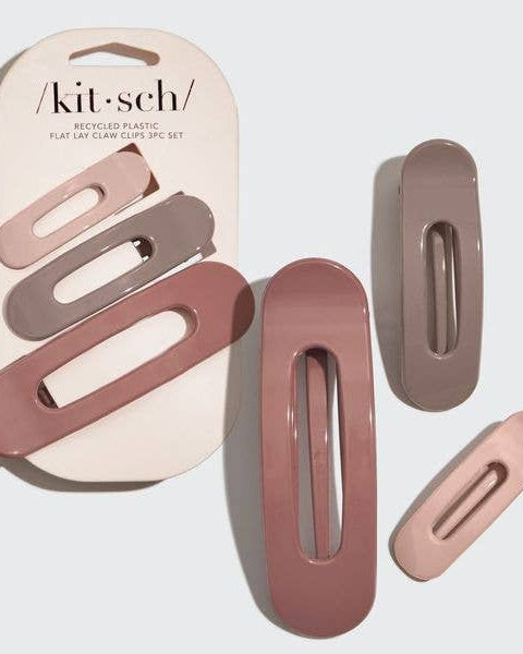 KITSCH - Flat Lay Claw Clip 3pc Flat - Ultra Glossy Terracotta