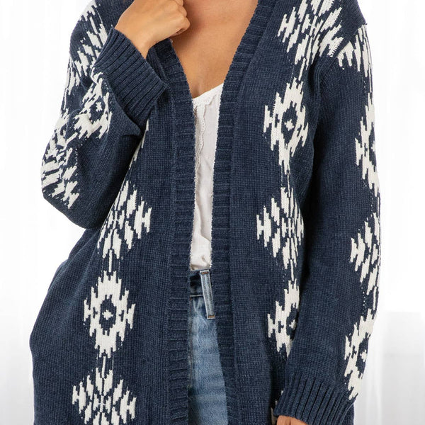 Beautiful Southwestern Open Front Cardigan