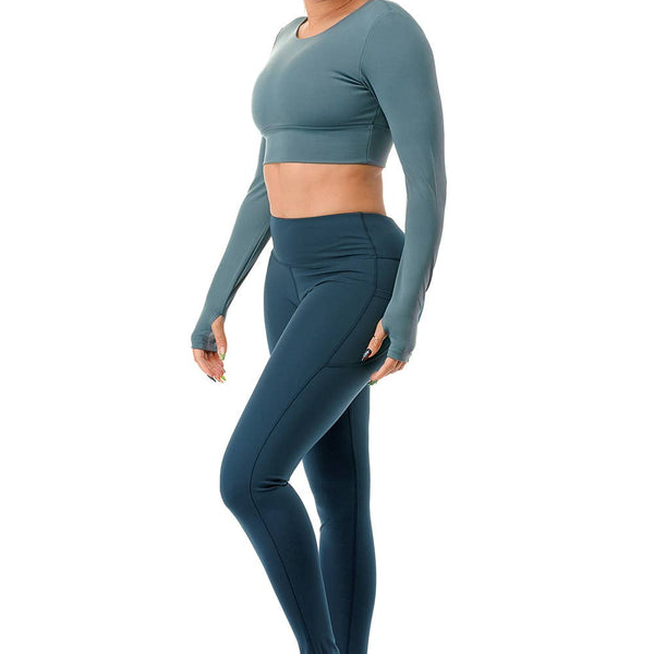 Long Sleeve Crop Yoga Set