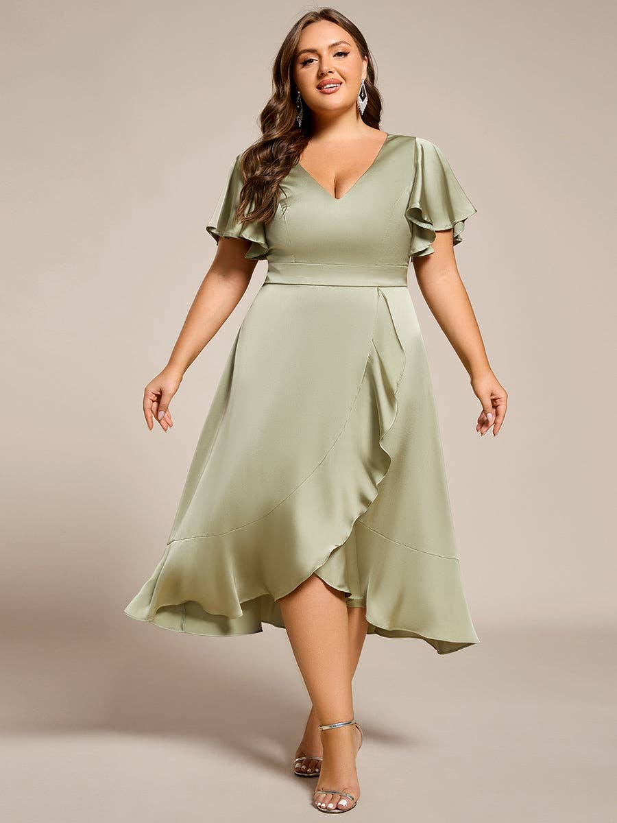 Elegant Satin Midi Dress