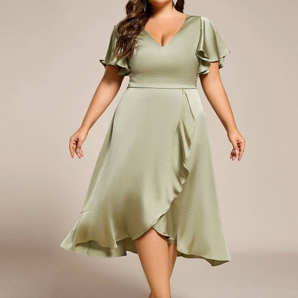 Elegant Satin Midi Dress