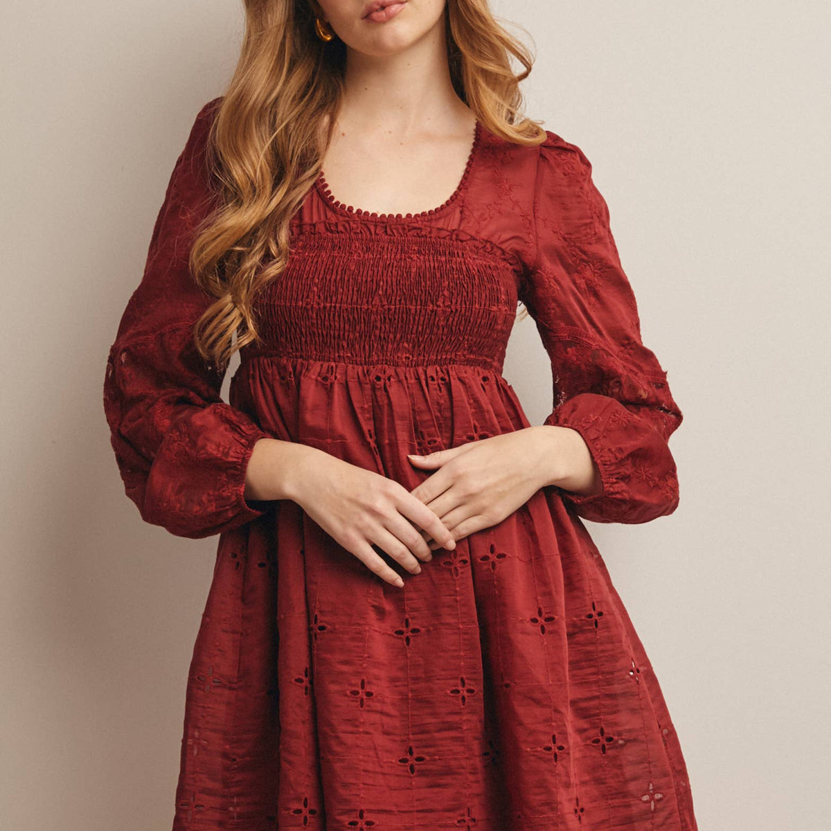 The Ada Embroidered Lace Mini Dress