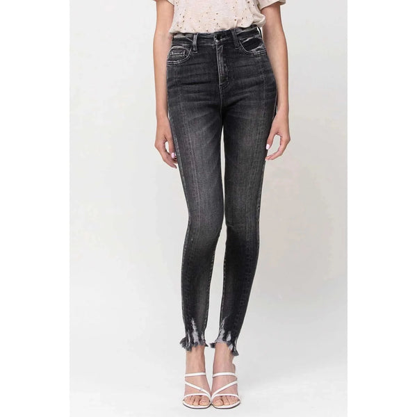 Super High Rise Black Ankle Skinny Jeans - Women's Clothing