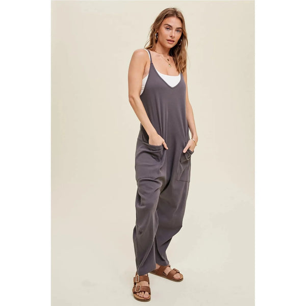 Ribbed Knit Baggy Jumpsuit
