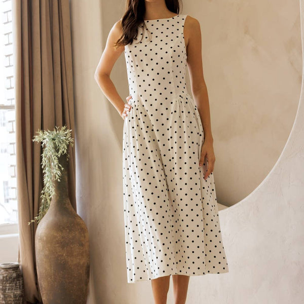 Polka Dot Fit & flare Midi Dress
