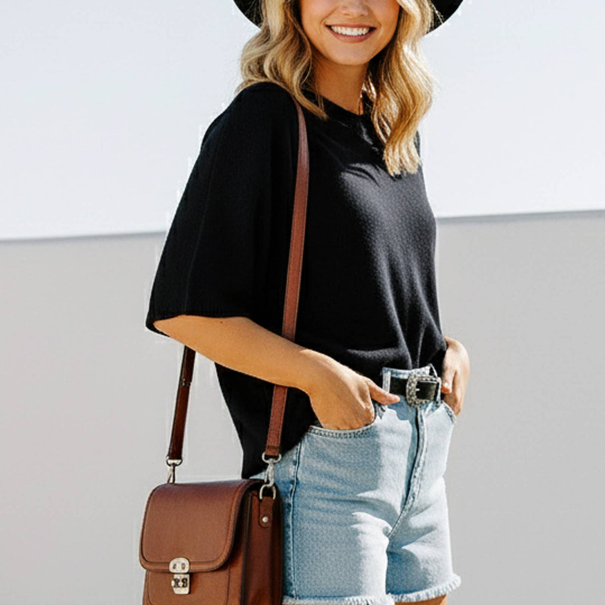 Short Sleeve Relaxed Sweater Top