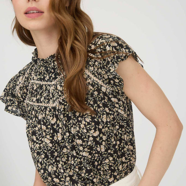 Floral Lace Ruffle Top