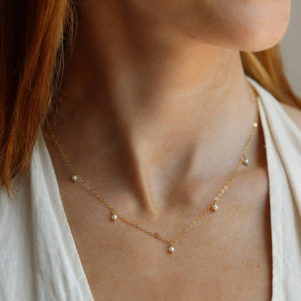 Delicate Pearl Necklace- Token Jewelry