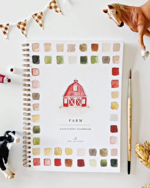Farm Watercolor Workbook