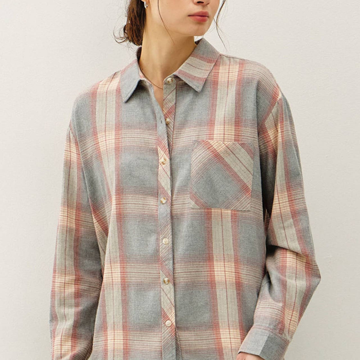 Cotton Faded Plaid Shirt