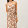 Kate Wrap Midi Dress w/ Waist tie