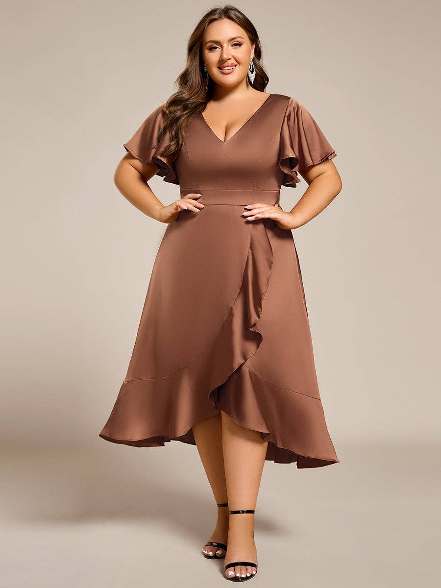 Elegant Satin Midi Dress