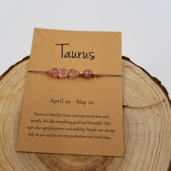 Natural Stone Handwoven Constellation Bracelet with Card